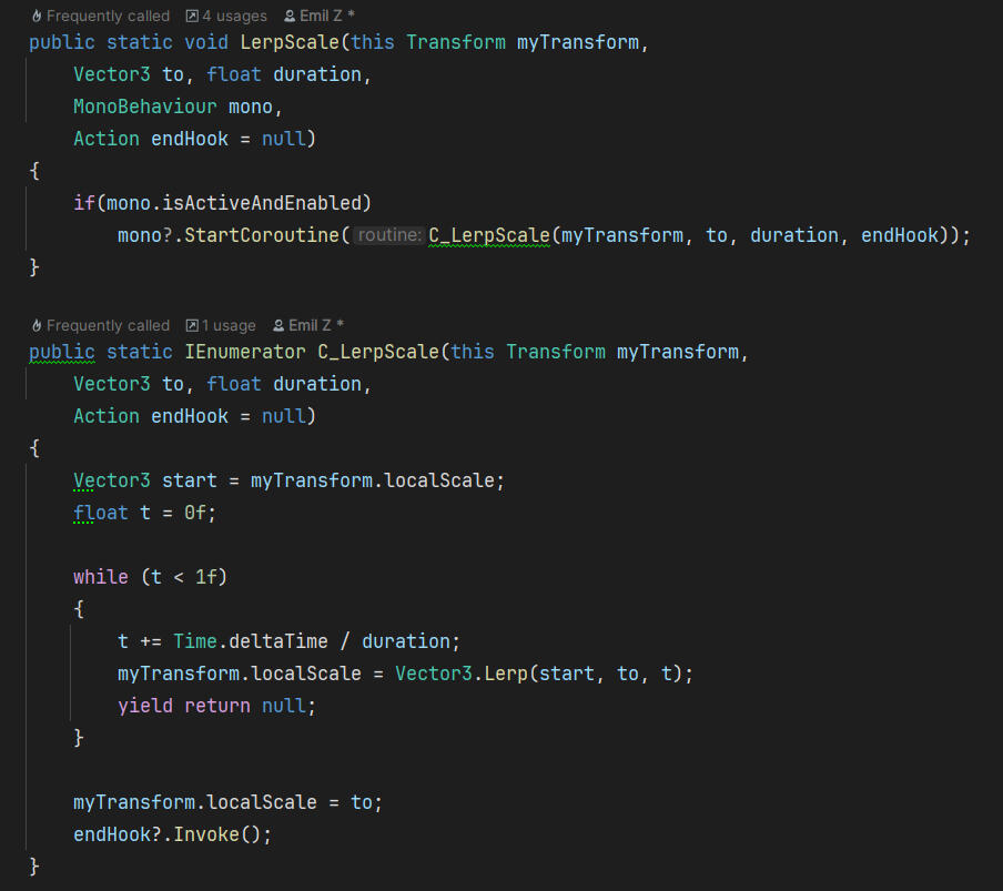 LerpScale() custom extension method